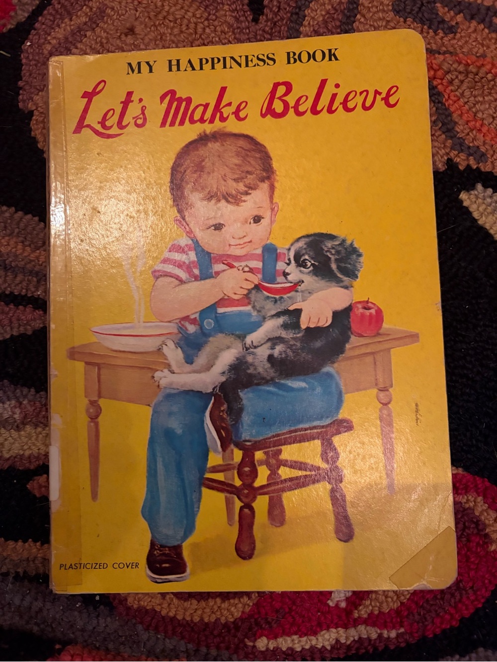 Let's Make Believe My Happiness Book - Yellow Vintage Kids Storybook